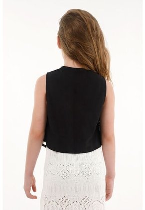 Chaleco Negro Con Tiras Ajustables Para Niña