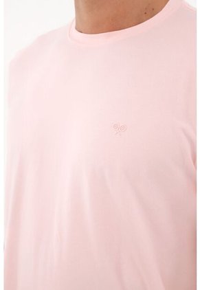 Camiseta Rosada Manga Corta Para Hombre