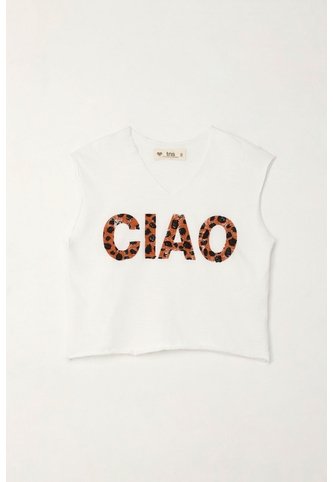 Camiseta Manga Sisa Con Estampado Blanca Para Niña Tennis
