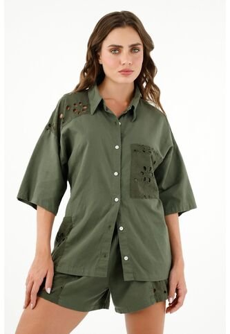 Tennis Camisa Verde Tipo Bowling Para Mujer Tennis