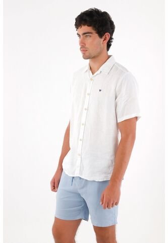 Tennis Bermuda En Lino Con Pretina Elástica Azul Para Hombre Tennis