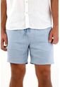 Tennis Bermuda En Lino Con Pretina Elástica Azul Para Hombre de Tennis