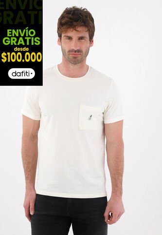 Tennis Camiseta Básica Con Bolsillo Y Estampado Crudo Para Hombre Tennis