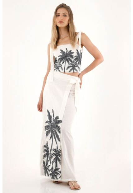 Tennis Camisa Crop Con Diseño De Palmeras Para Mujer