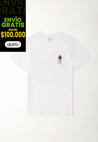 Tennis Camiseta Básica Con Estampado En Espalda Blanca Para Hombre Tennis