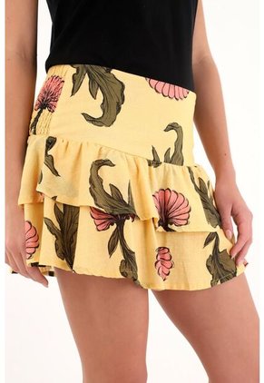 Tennis Falda Corta Con Estampado De Flores Para Mujer