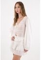 Tennis Camisa Con Transparencia Y Bordado Crudo Para Mujer de Tennis