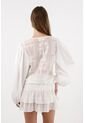 Tennis Camisa Con Transparencia Y Bordado Crudo Para Mujer de Tennis