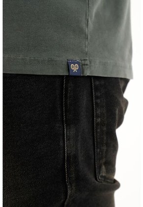 Camiseta Básica Manga Corta Verde Para Hombre