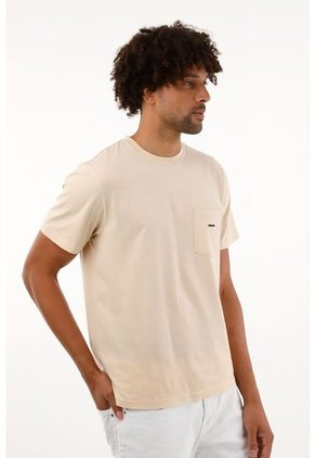 Camiseta Crudo Con Bolsillo Delantero Para Hombre