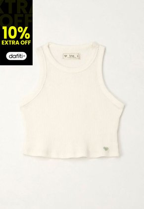 Camiseta Manga Sisa En Rib Crudo Para Niña