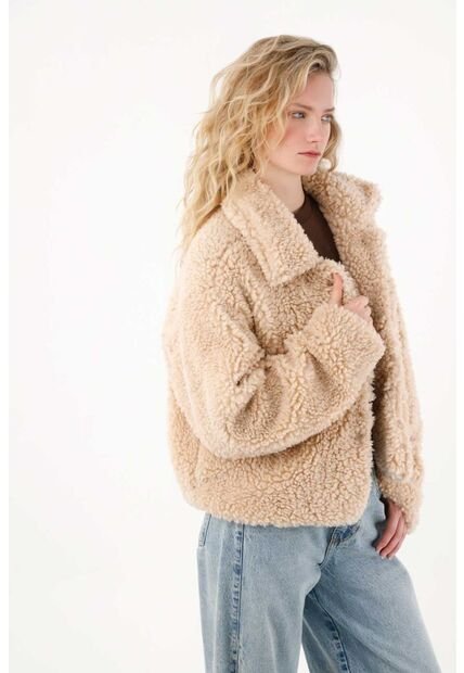 Tennis Chaqueta En Tela Afelpada Crudo Para Mujer