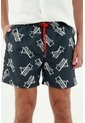 Pantaloneta De Baño Azul Estampada de Tennis