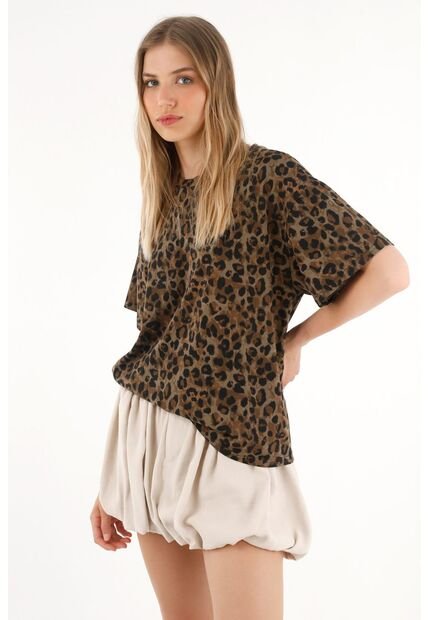 Tennis Camiseta Oversized Estampado Animal Print Para Mujer