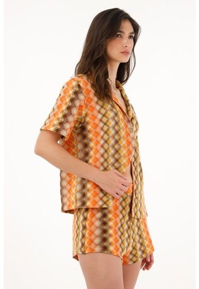 Tennis Camisa Tipo Bowling Manga Corta Para Mujer