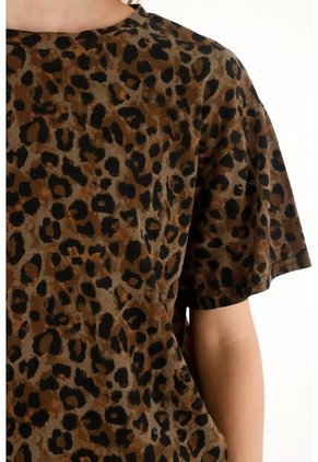 Tennis Camiseta Oversized Estampado Animal Print Para Mujer