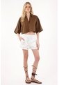 Tennis Camisa Boxy Fit Manga Corta Café Para Mujer de Tennis