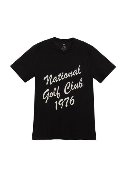 Camiseta Negra Estampada En Frente Para Hombre