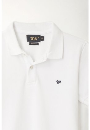 Polo Cuello Tejido Blanca Para Niño