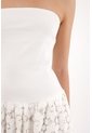 Tennis Vestido Corto Strapless Crudo Con Textura Suave Para Mujer de Tennis