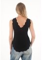 Tennis Camisa Negra Tejida Diseño Cruzado Para Mujer de Tennis