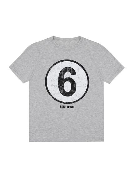 Tennis Camiseta Gris Con Estampado Frontal Para Hombre