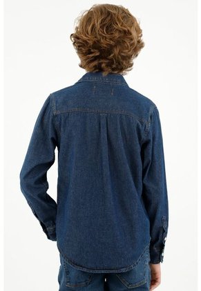 Camisa Western Azul Para Niño