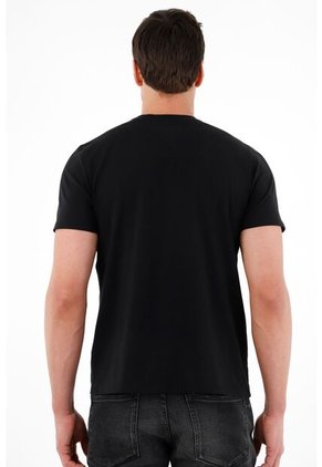 Tennis Camiseta Cuello Redondo Negra Para Hombre