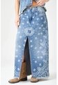 Tennis Falda Larga Con Estampado Paisley En Denim Para Mujer de Tennis