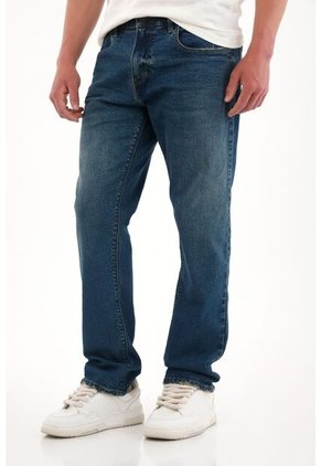 Tennis Jean Recto Tiro Medio Con Arrugas 3D Para Hombre