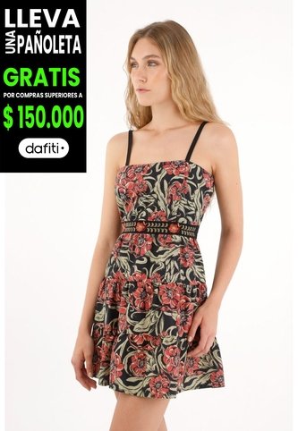 Tennis Vestido Corto Estampado De Flores Multicolor Para Mujer Tennis