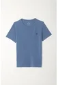 Camiseta Azul Cuello Redondo Para Niño de Tennis