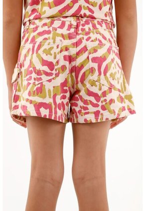 Short Con Estampado Animal Print Para Niña