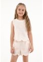 Camisa Crudo Con Bordados De Flores Para Niña de Tennis