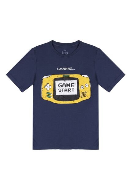 Camiseta Azul Con Estampado Frontal Para Niño