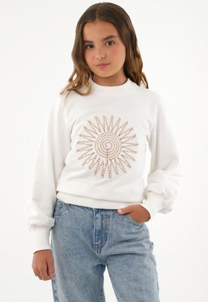 Buzo Crudo Con Aplique Decorativo Para Niña