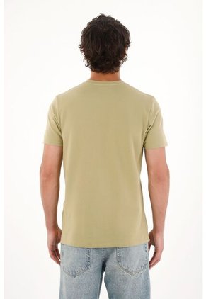 Camiseta En Tela Piqué Verde Para Hombre