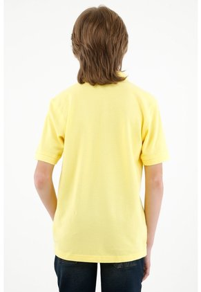 Polo Amarilla Con Raqueta Bordada Para Niño