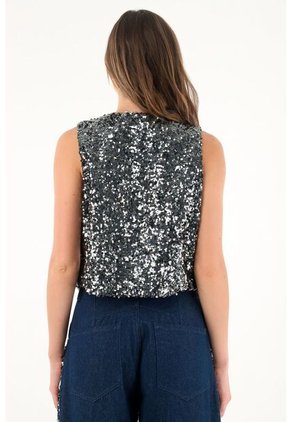 Tennis Chaleco Pretinero En Lentejuelas Para Mujer