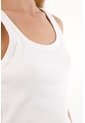Tennis Camiseta Manga Sisa En Rib Blanca Con Diseño Limpio Para Mujer de Tennis
