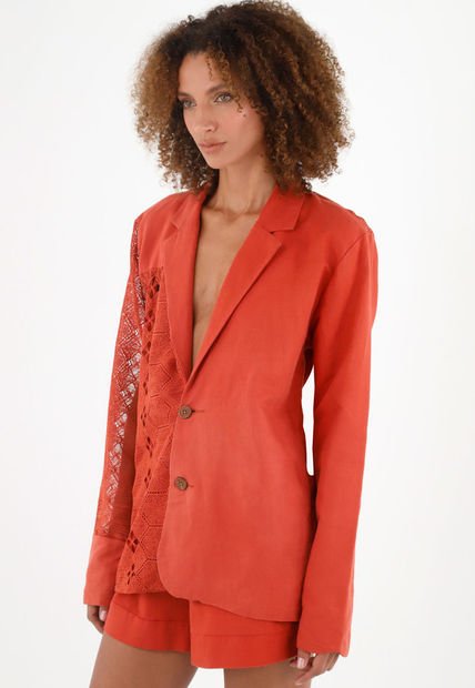 Chaqueta Roja Tipo Blazer Para Mujer