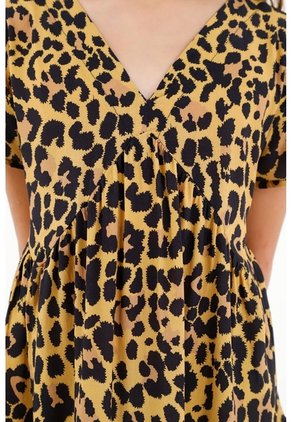 Vestido Corto De Animal Print Para Niña