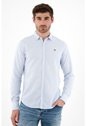 Camisa Clásica Azul Para Hombre