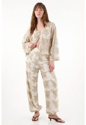 Tennis Camisa En Malla Bordada Cruda Para Mujer