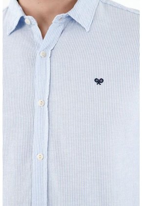 Camisa Clásica Azul Para Hombre