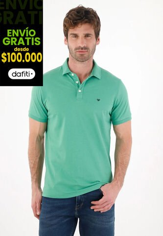Tennis Polo En Tela Piqué Lycra Verde Con Diseño Limpio Para Hombre Tennis