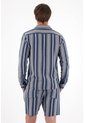 Camisa Manga Larga Con Diseño A Rayas Para Hombre de Tennis