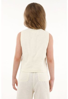 Chaleco Con Estampado De Mariposas Crudo Para Niña