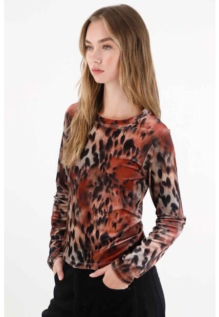 Tennis Camiseta Cuello Redondo Café Para Mujer