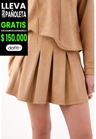 Tennis Falda Corta En Tela Suede Café Para Mujer Tennis